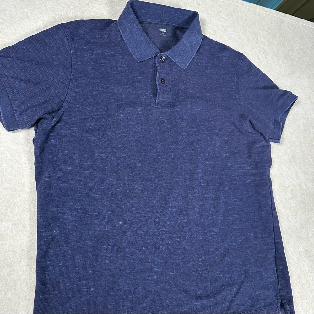 Uniqlo Men's Navy Blue Casual Polo T-Shirt, Size XLarge